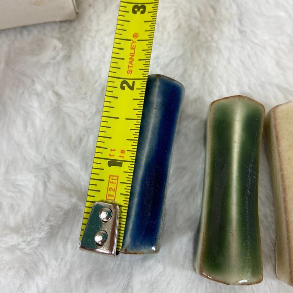 Vintage Ceramic Pottery Knife Rest Set of 5 Multi Color 1950's - Picture 8 of 10